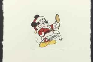 Mickey Mouse as Santa Etching