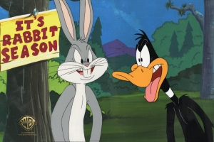 Bugs Bunny and Daffy Duck argue