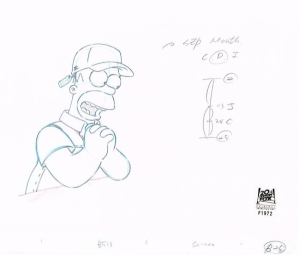 Homer Simpson wearing hat
