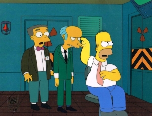 Homer Simpson with Mr.Burns and Smithers
