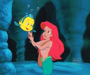 Ariel and Flounder gaze