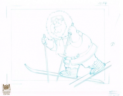 Peter Griffin on skis