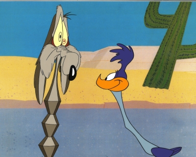 Wile E. Coyote and Road Runner accordion oops