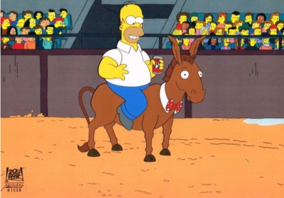 Homer Simpson on donkey