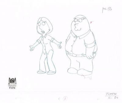 Peter Griffin and Lois standing