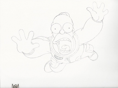 Homer Simpson in space