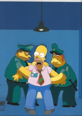 Homer Simpson with cops