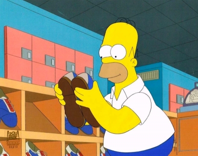 Homer Simpson at bowling alley