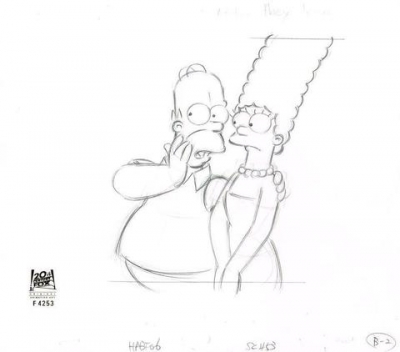 Homer Simpson and Marge Simpson whisper HABF06