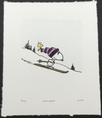 The Peanuts Snoopy and Woodstock - Skiing