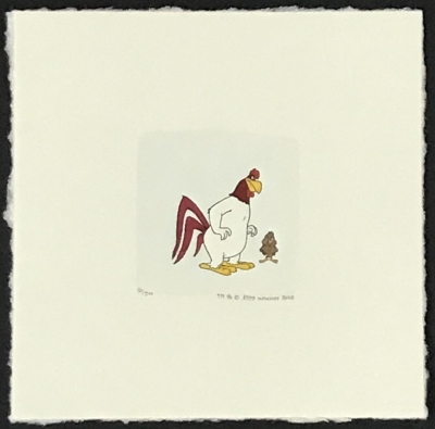 Foghorn Leghorn and Henry Hawk etching