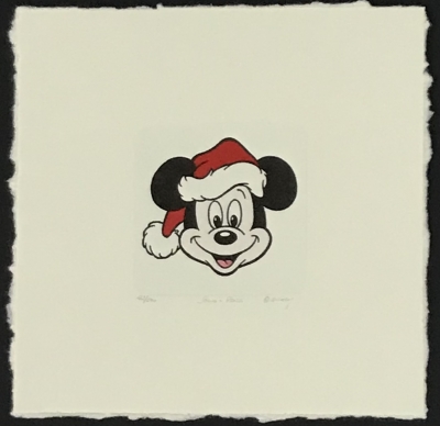 Mickey Mouse holiday etching