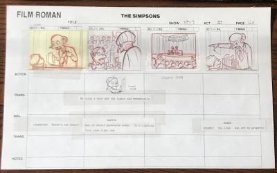 The Simpsons Original Storyboard 4F19 #124