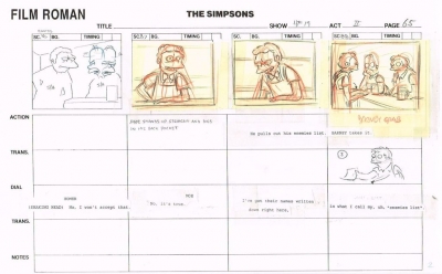 The Simpsons Original Storyboard 4F19 #65