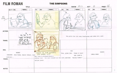 The Simpsons Original Storyboard 4F19 #66