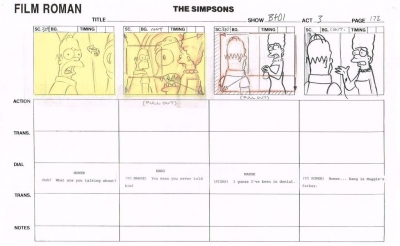 The Simpsons Original Storyboard AABF01 #172