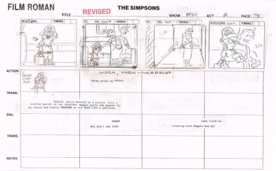 The Simpsons Original Storyboard AABF01 #76