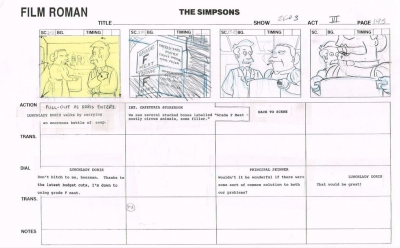 The Simpsons Original Storyboard 2F03 #193