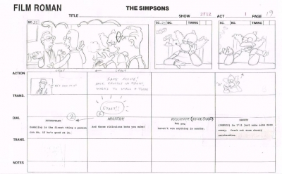 The Simpsons Original Storyboard 2F12 #19