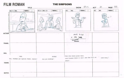 The Simpsons Original Storyboard 4F19 #99