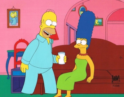 Homer and Marge Simpson couch