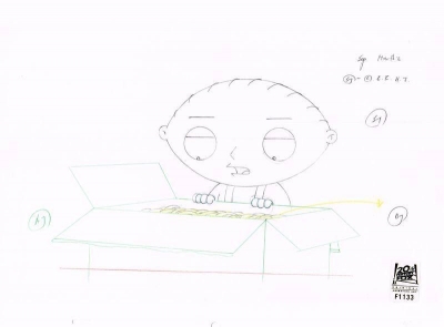 Stewie Griffin with box