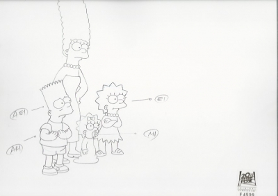 Marge Simpson with Lisa, Bart and Maggie