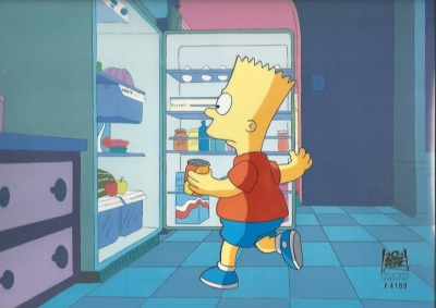 Bart Simpson in fridge