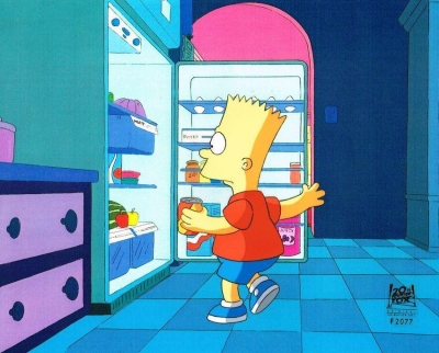 Bart Simpson in fridge