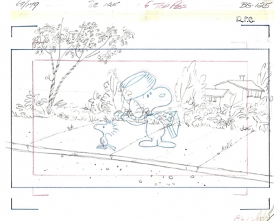 Snoopy and Woodstock layout drawing