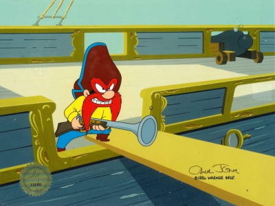 Yosemite Sam on plank