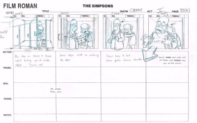 The Simpsons Original Storyboard #93B