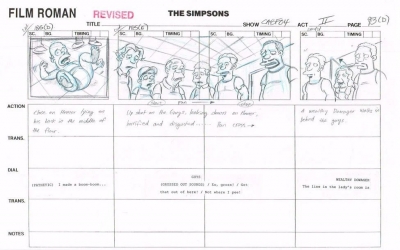 The Simpsons Original Storyboard #93D