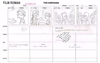 The Simpsons Original Storyboard PG. #76