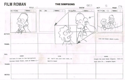The Simpsons Original Storyboard Pg. #172