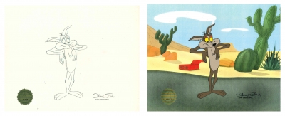 Wile E. Coyote original drawing with 1/1 cel