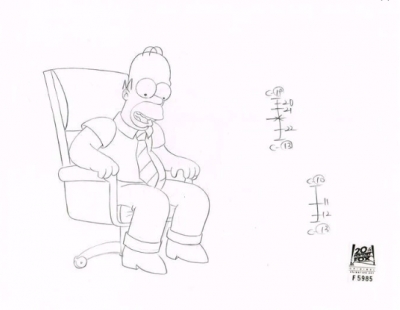 Homer Simpson sitting in chair