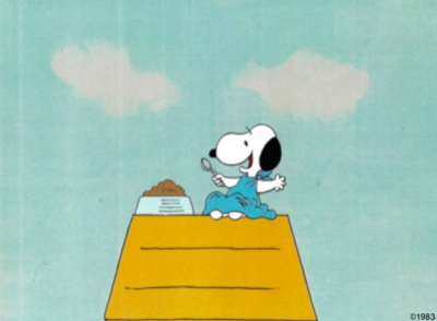Snoopy with spoon