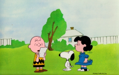 Charlie Brown, Snoopy and Lucy letter
