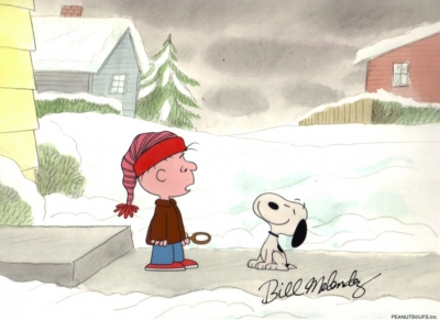 Rerun and Snoopy happy