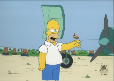 Homer Simpson with butterfly