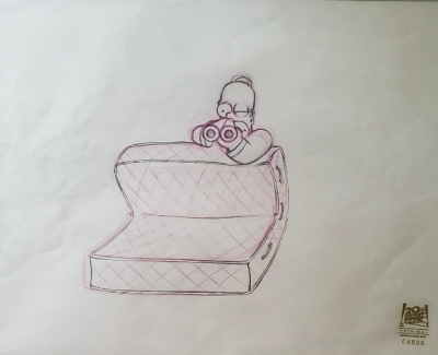 Homer behind mattress